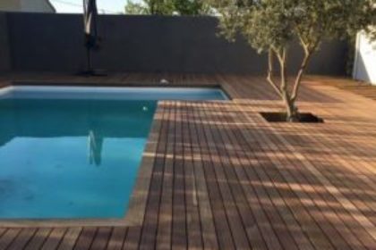 piscine avec terrasse en bois